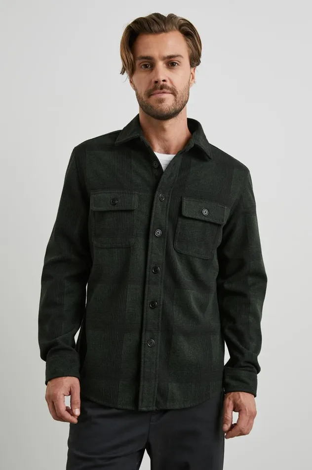 Rails Jackets and Coats Men ALDER SHIRT Evergreen Onyx
