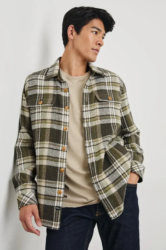 Rails Jackets and Coats Men BERKSHIRE SHIRT JACKET Grape Leaf Cedar