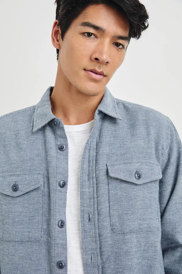 Rails Jackets and Coats Men BURR SHIRT JACKET Denim White