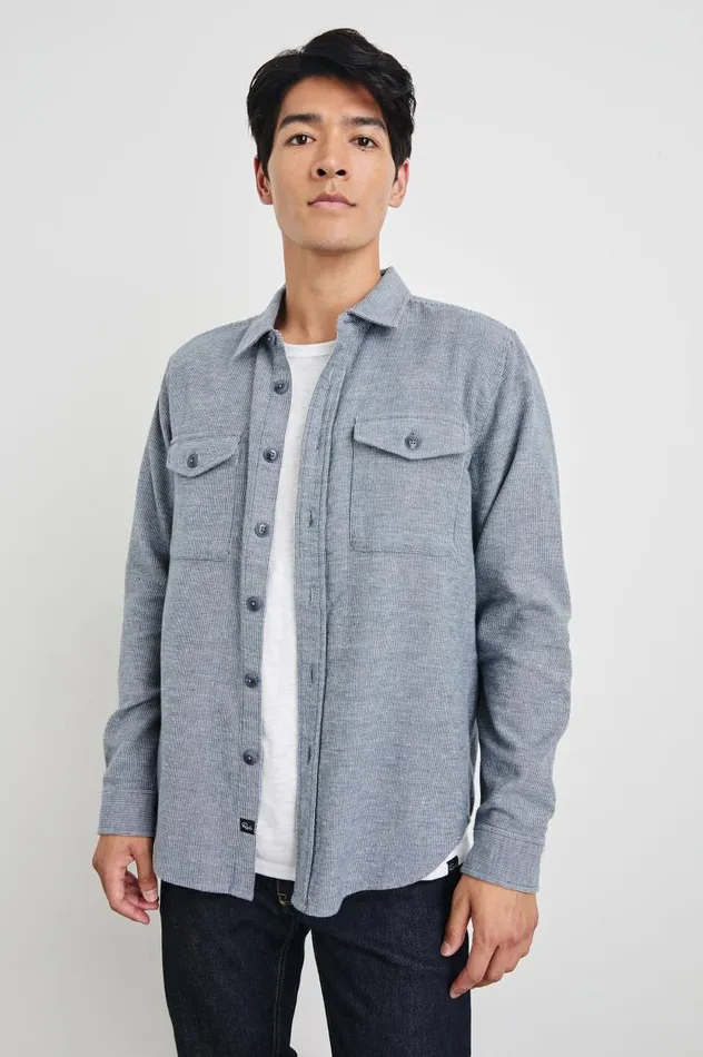 Rails Jackets and Coats Men BURR SHIRT JACKET Denim White