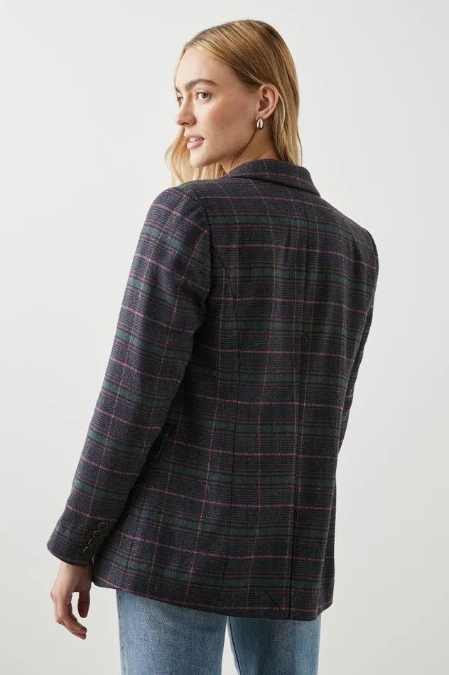 Rails Jackets and Coats Women JAC BLAZER Graphite Chambray Pink
