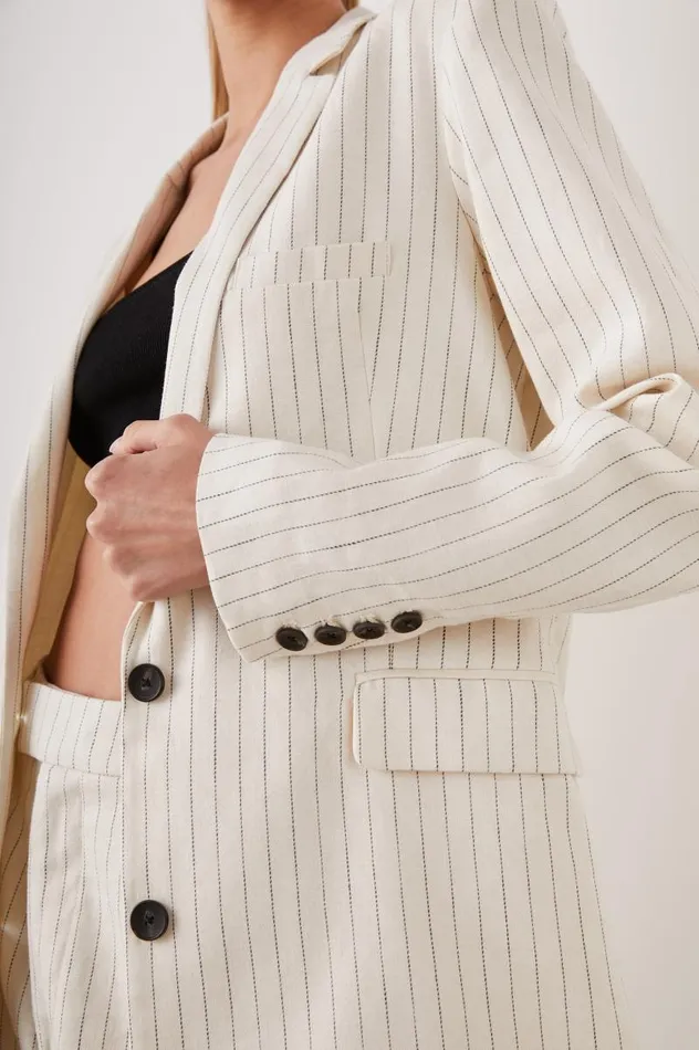 Rails Jackets and Coats Women STANTON BLAZER Ivory Pinstripe