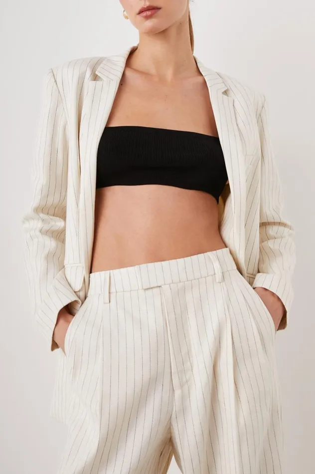 Rails Jackets and Coats Women STANTON BLAZER Ivory Pinstripe
