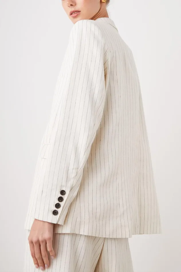 Rails Jackets and Coats Women STANTON BLAZER Ivory Pinstripe