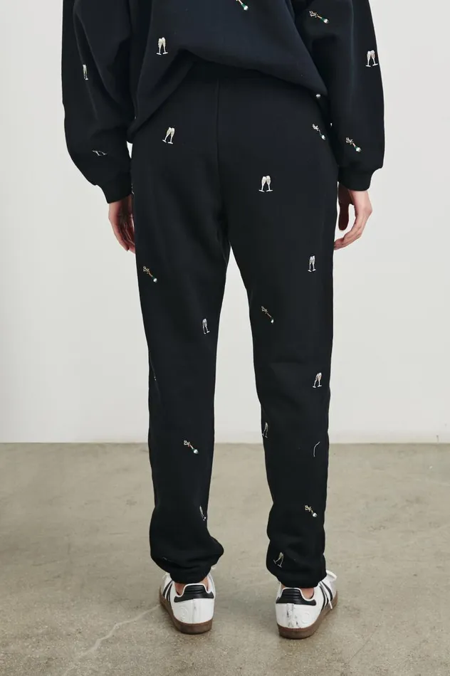 Rails Pants and Shorts Women KINGSTON PANT Black Champagne Embroidery