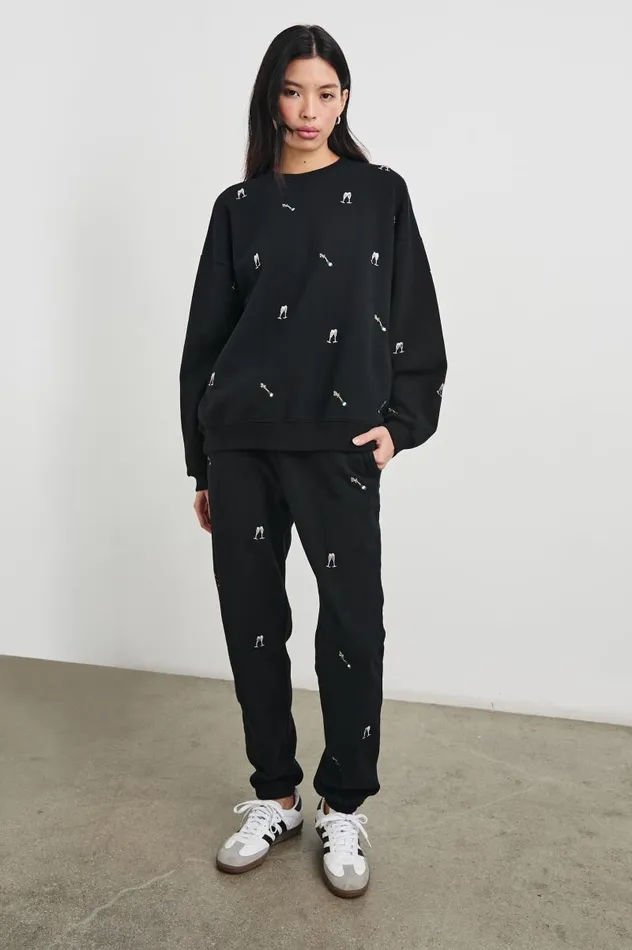 Rails Pants and Shorts Women KINGSTON PANT Black Champagne Embroidery