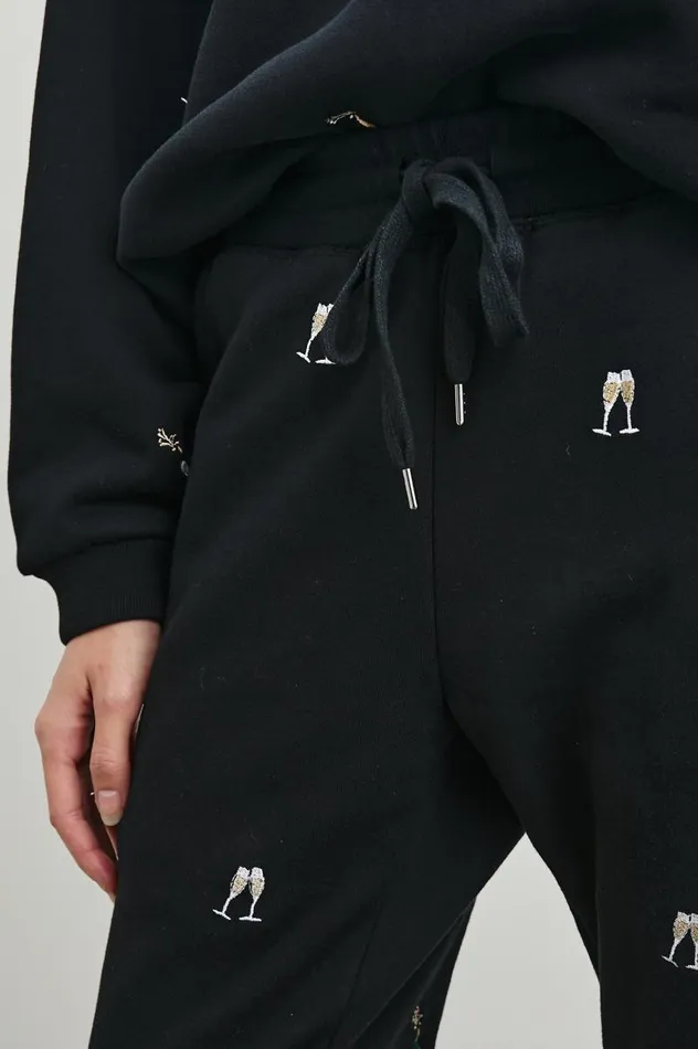 Rails Pants and Shorts Women KINGSTON PANT Black Champagne Embroidery