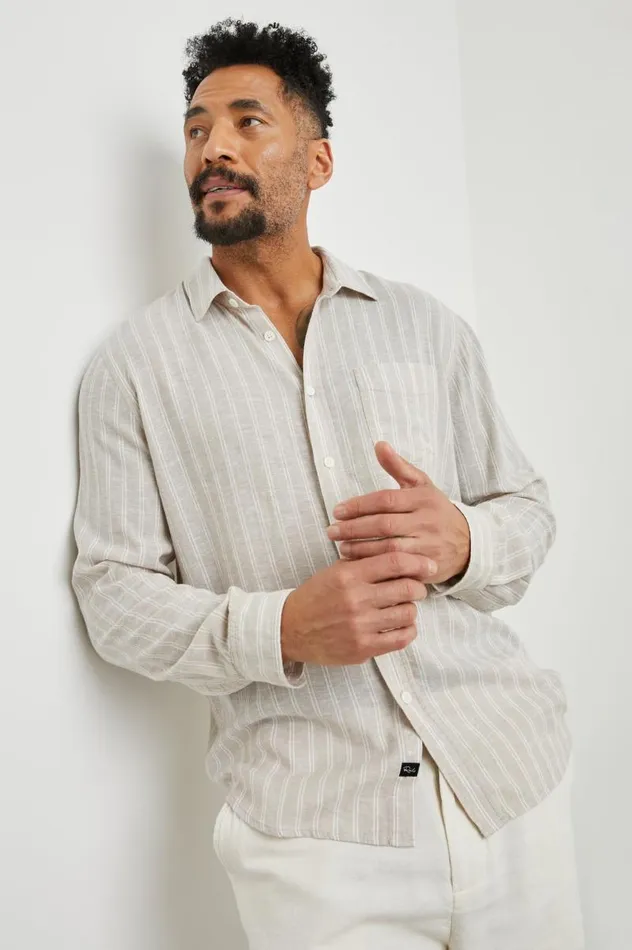Rails Shirts Men CONNOR SHIRT Ghurka White Pinstripe