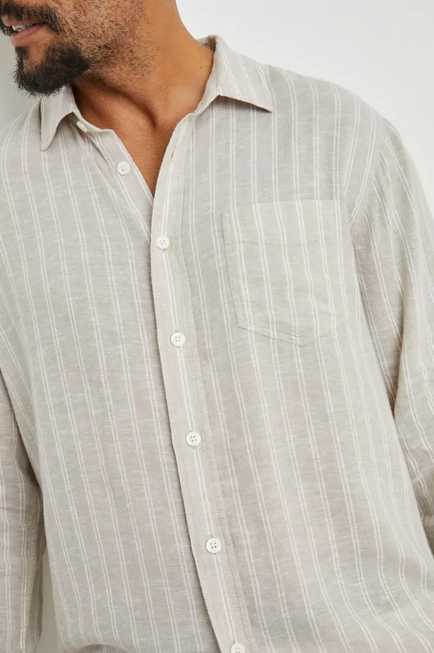 Rails Shirts Men CONNOR SHIRT Ghurka White Pinstripe