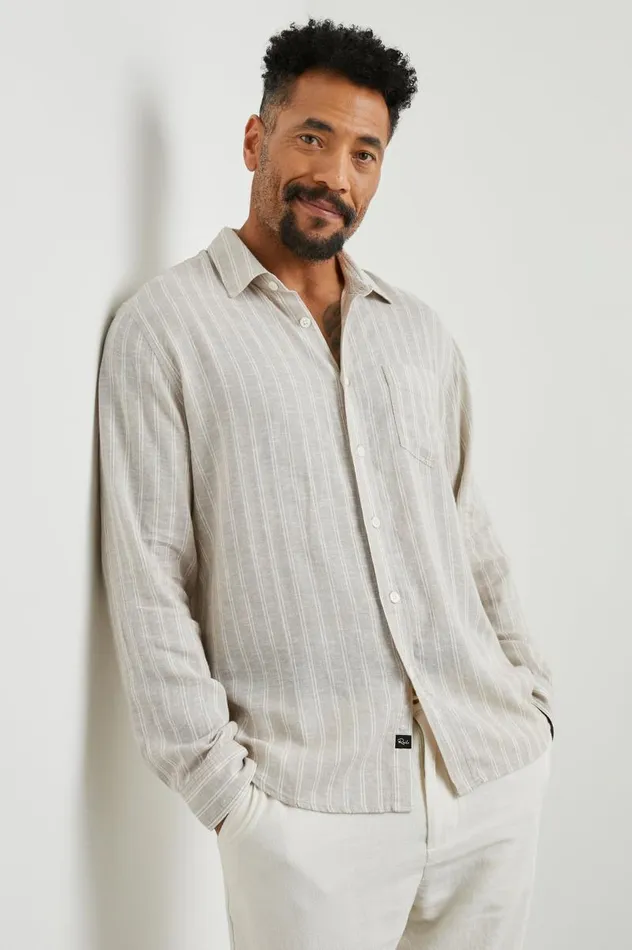Rails Shirts Men CONNOR SHIRT Ghurka White Pinstripe