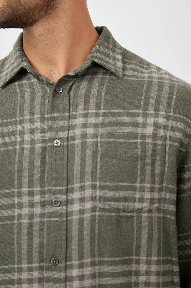 Rails Shirts Men LENNOX SHIRT Concrete Moss Melange