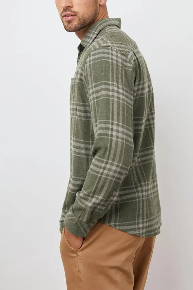 Rails Shirts Men LENNOX SHIRT Concrete Moss Melange