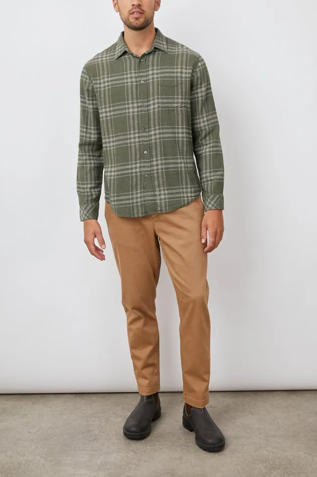 Rails Shirts Men LENNOX SHIRT Concrete Moss Melange