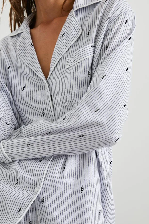 Rails Sleepwear and Lounge Women CLARA PAJAMA SET Flocked Lightning Pinstripe