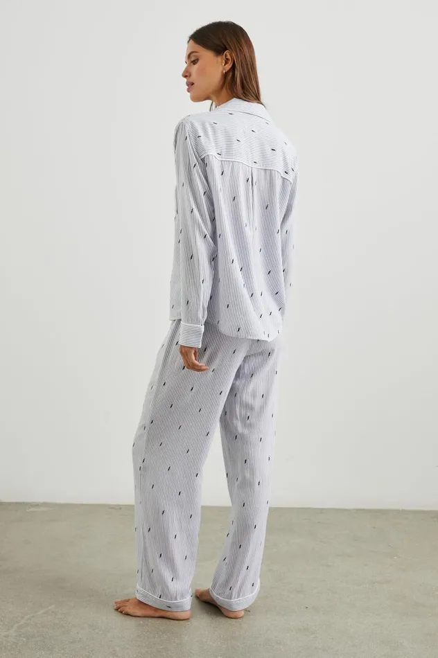 Rails Sleepwear and Lounge Women CLARA PAJAMA SET Flocked Lightning Pinstripe
