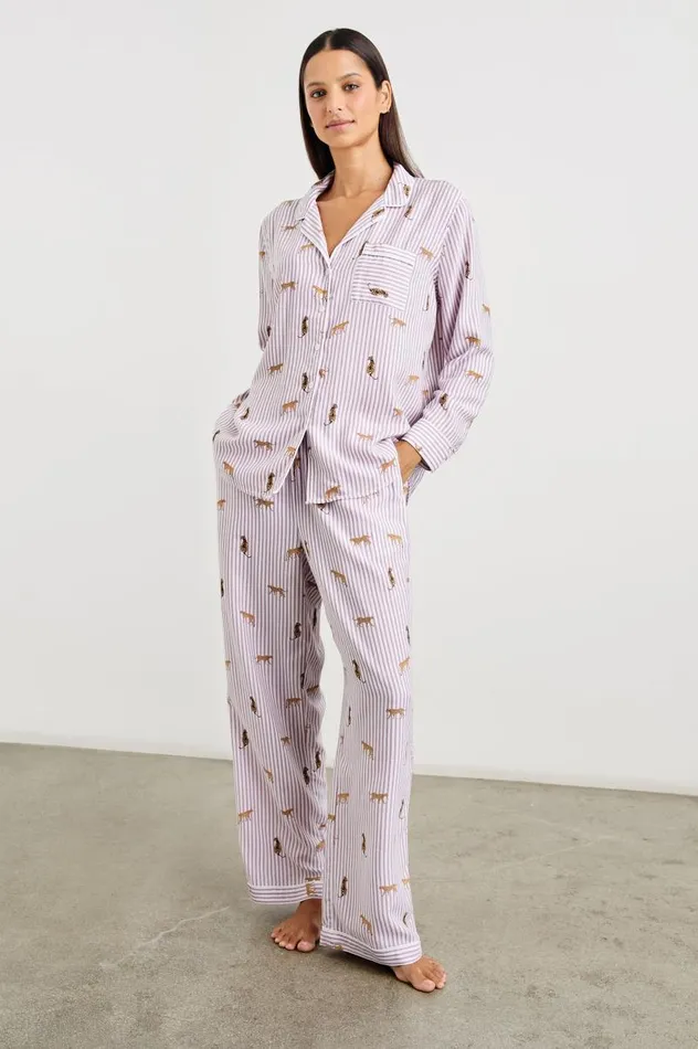 Rails Sleepwear and Lounge Women LUNA PAJAMA SET Rose Stripe Cats