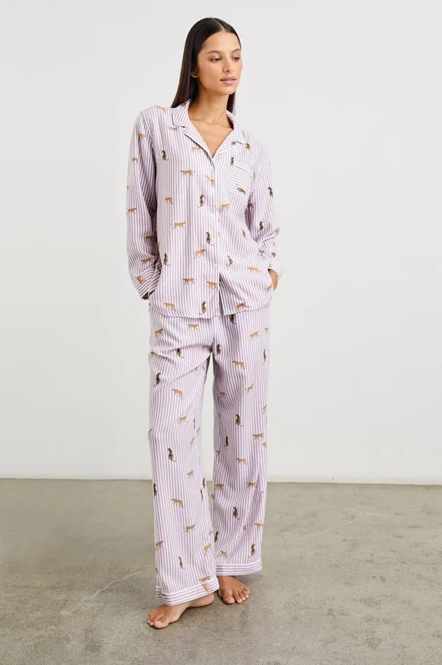 Rails Sleepwear and Lounge Women LUNA PAJAMA SET Rose Stripe Cats