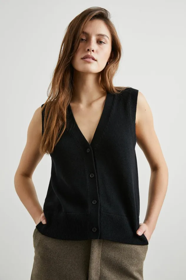 Rails Sweaters Women ANNIKA VEST Jet Black