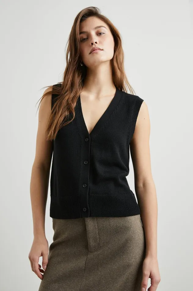 Rails Sweaters Women ANNIKA VEST Jet Black