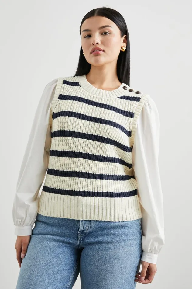 Rails Sweaters Women BAMBI SWEATER Ivory Navy Stripe