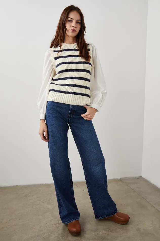 Rails Sweaters Women BAMBI SWEATER Ivory Navy Stripe