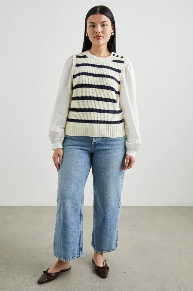Rails Sweaters Women BAMBI SWEATER Ivory Navy Stripe