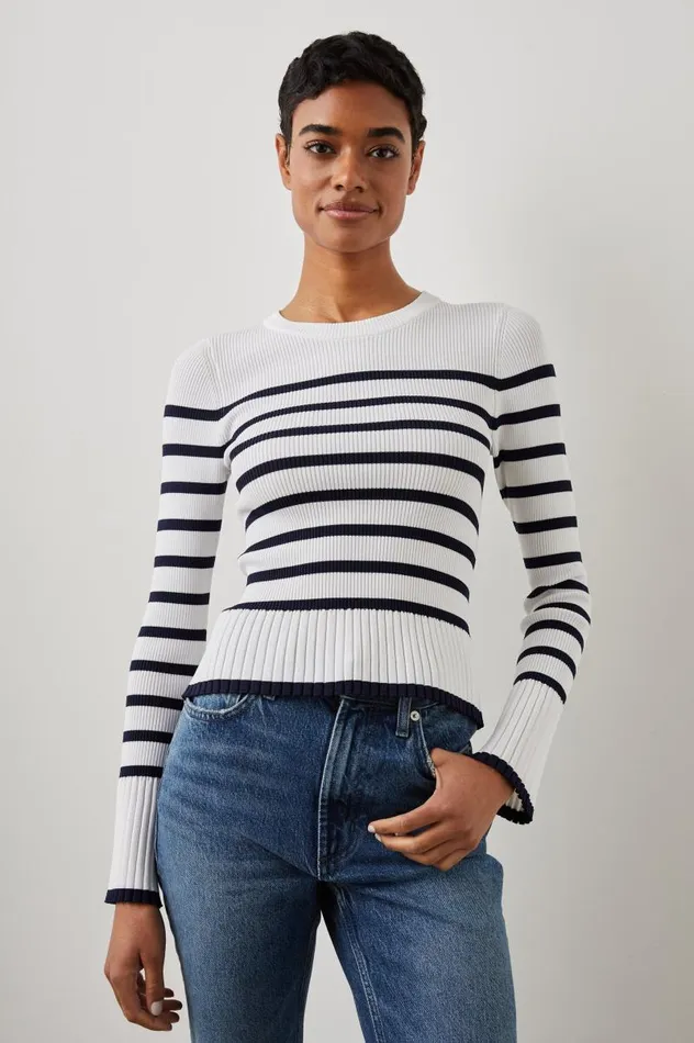 Rails Sweaters Women GEMMA SWEATER Ivory Navy Stripe Rails Sweaters Women GEMMA SWEATER Ivory Navy Stripe