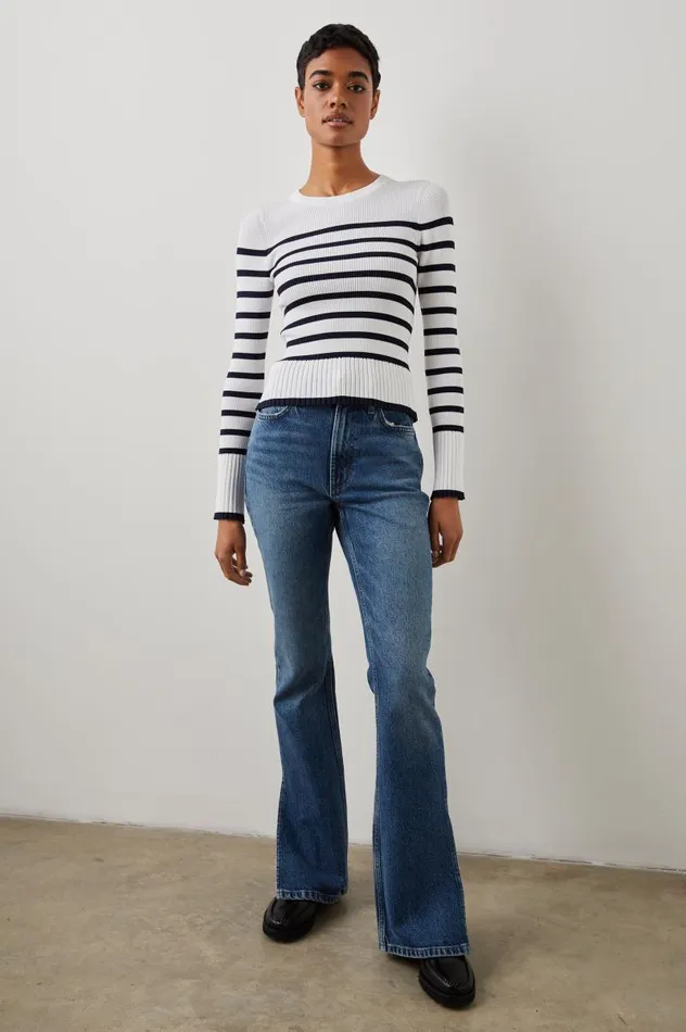 Rails Sweaters Women GEMMA SWEATER Ivory Navy Stripe Rails Sweaters Women GEMMA SWEATER Ivory Navy Stripe