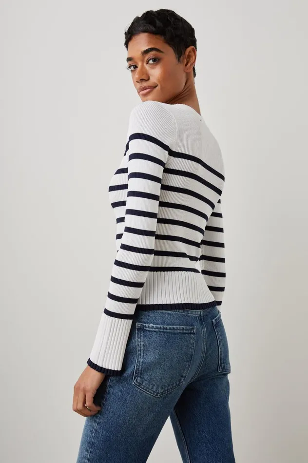 Rails Sweaters Women GEMMA SWEATER Ivory Navy Stripe Rails Sweaters Women GEMMA SWEATER Ivory Navy Stripe