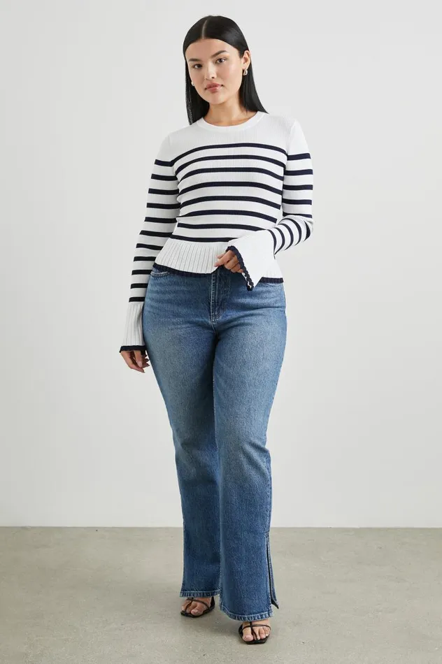 Rails Sweaters Women GEMMA SWEATER Ivory Navy Stripe Rails Sweaters Women GEMMA SWEATER Ivory Navy Stripe