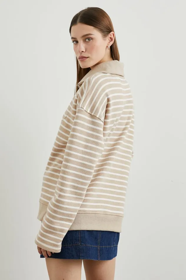 Rails Sweaters Women PARKER SWEATSHIRT Heather Beige Stripe