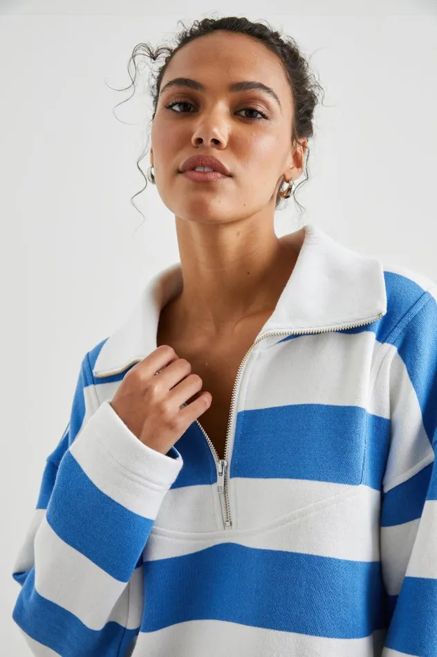 Rails Sweaters Women PARKER SWEATSHIRT Ocean Rugby Stripe