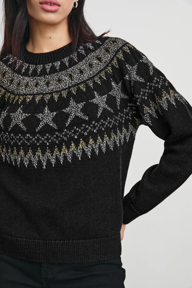 Rails Sweaters Women ZOEY SWEATER Metallic Fair Isle