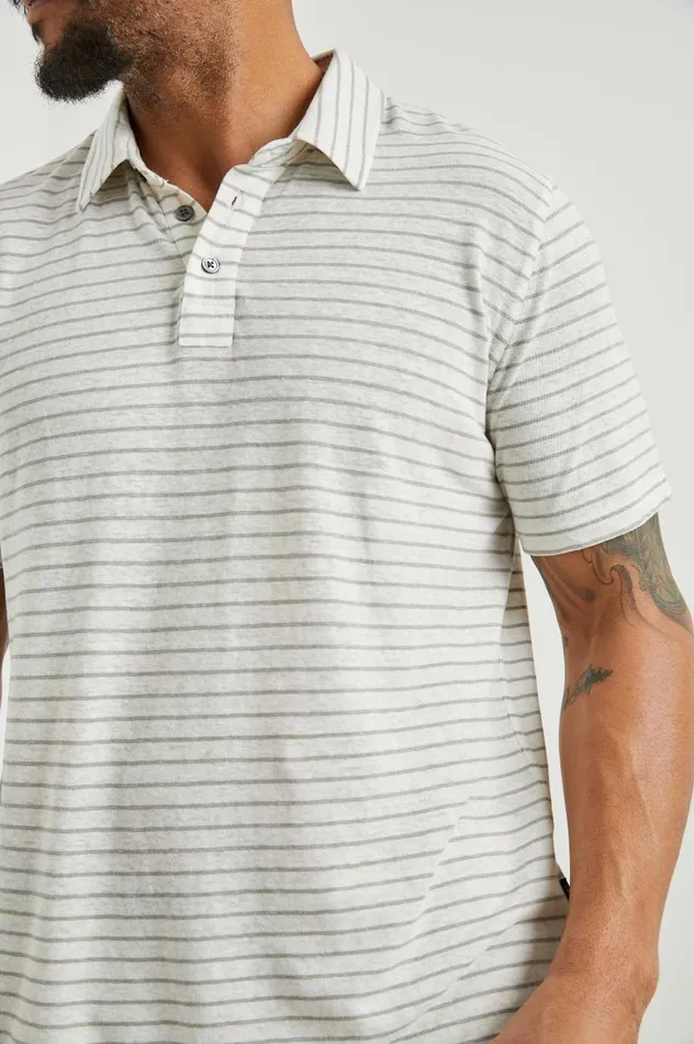 Rails TShirts and Thermals Men NAPOLI POLO SHIRT Cream Barley Stripe