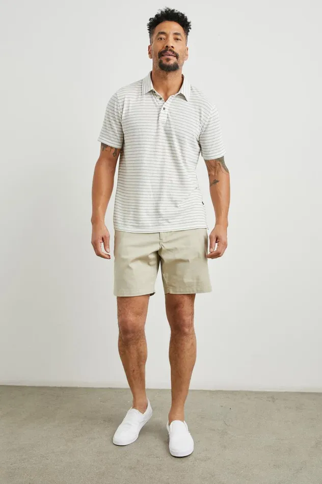 Rails TShirts and Thermals Men NAPOLI POLO SHIRT Cream Barley Stripe