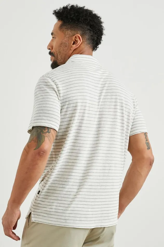 Rails TShirts and Thermals Men NAPOLI POLO SHIRT Cream Barley Stripe