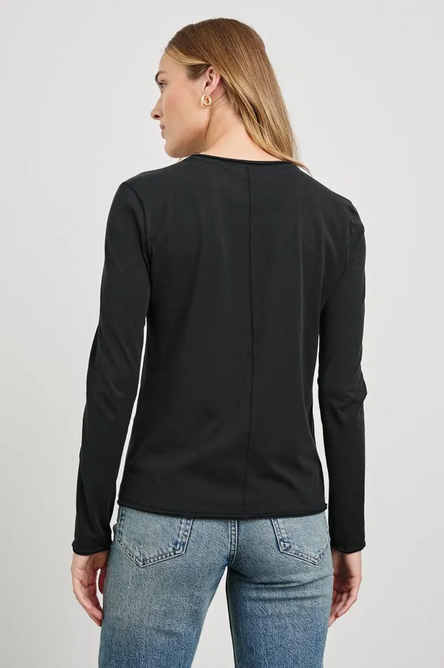 Rails Tees and Tanks Women LONG SLEEVE CREW NECK TSHIRT Black
