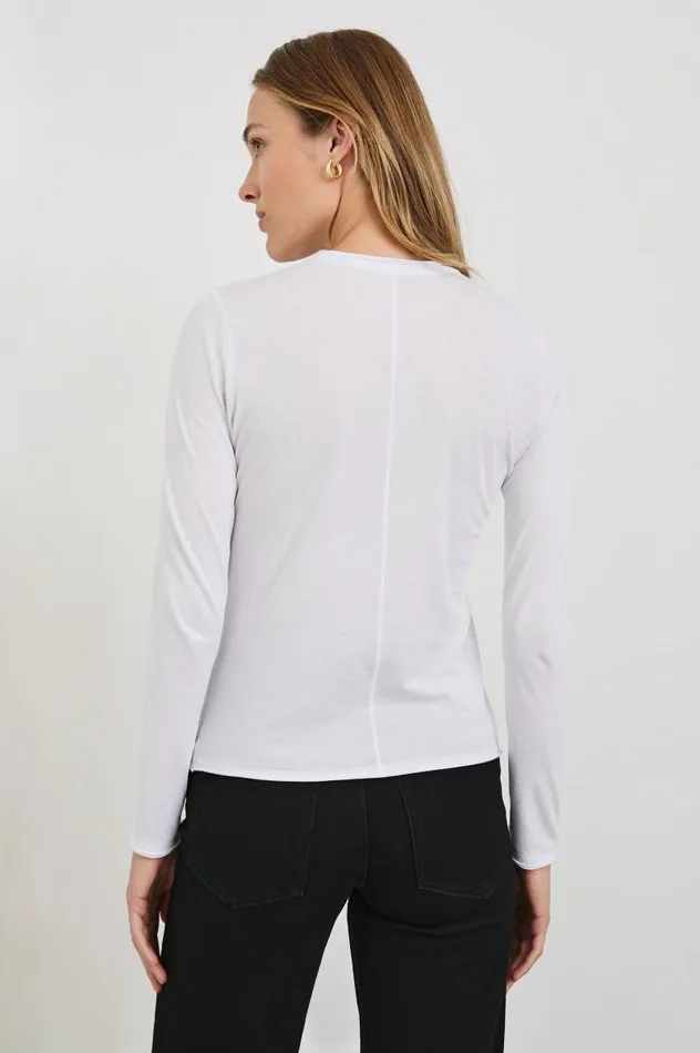 Rails Tees and Tanks Women LONG SLEEVE CREW NECK TSHIRT White