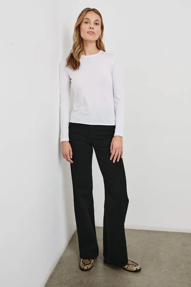 Rails Tees and Tanks Women LONG SLEEVE CREW NECK TSHIRT White