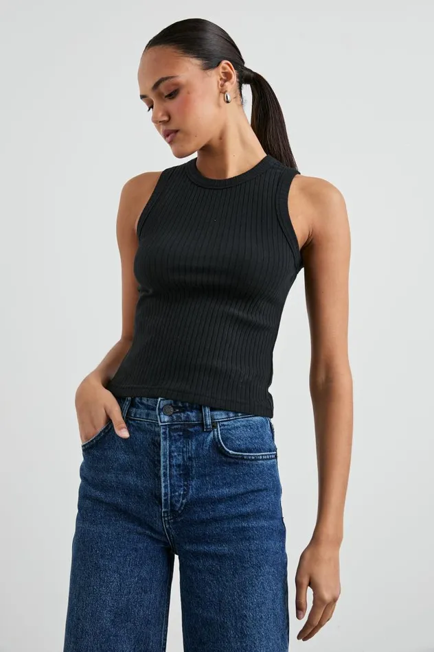 Rails Tees and Tanks Women THE RACER TANK True Black