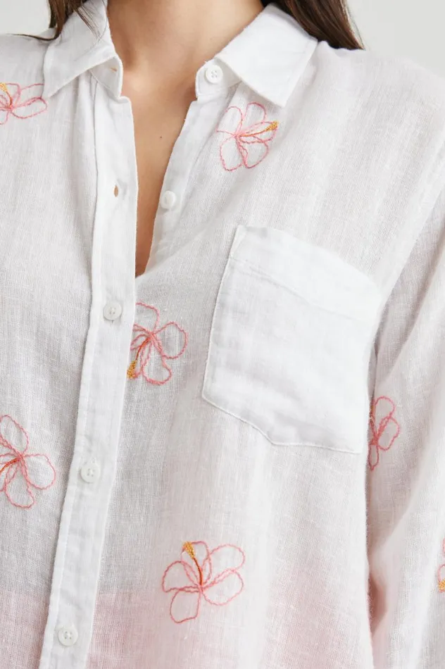 Rails Tops Women CHARLI SHIRT Hibiscus Embroidery