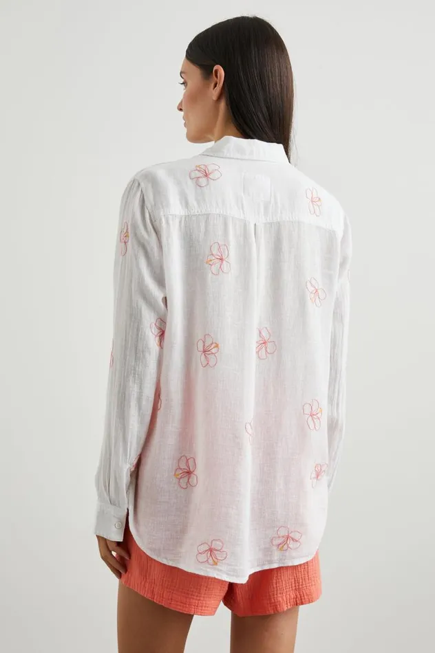 Rails Tops Women CHARLI SHIRT Hibiscus Embroidery
