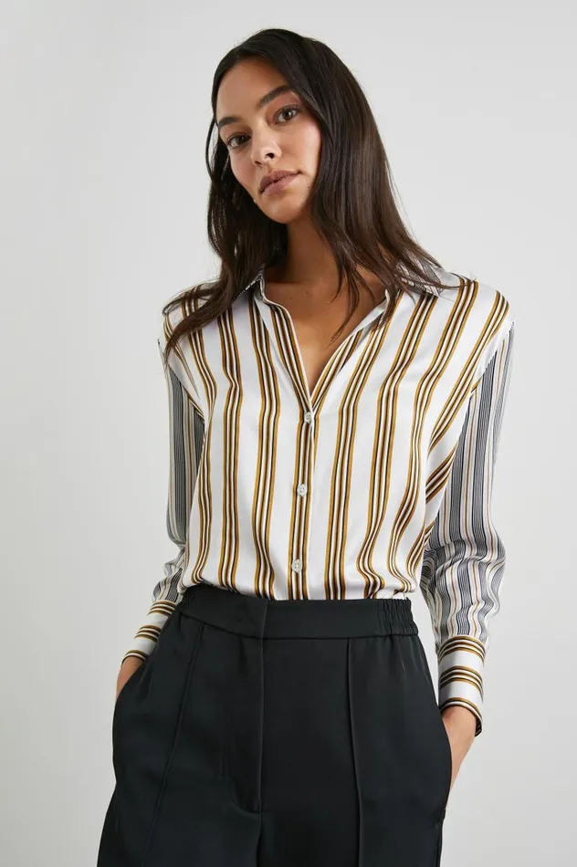 Rails Tops Women DORIAN SHIRT Bronze Mix Stripe