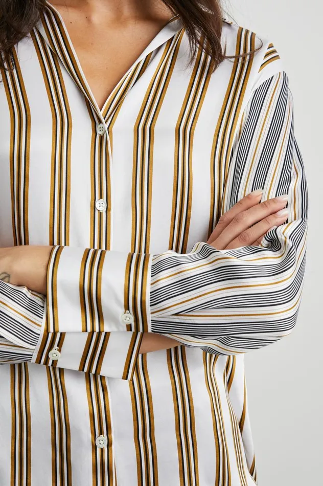 Rails Tops Women DORIAN SHIRT Bronze Mix Stripe