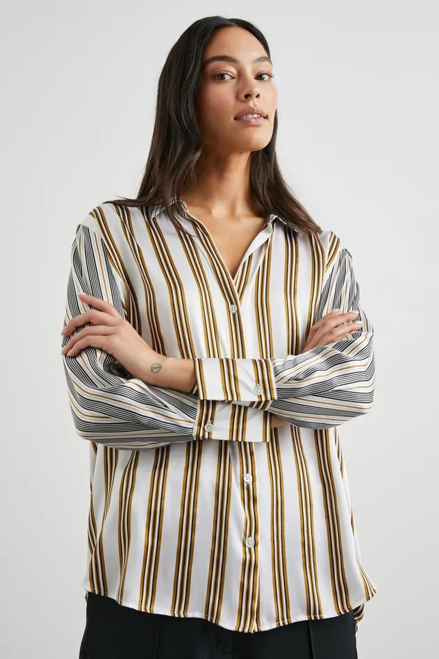 Rails Tops Women DORIAN SHIRT Bronze Mix Stripe