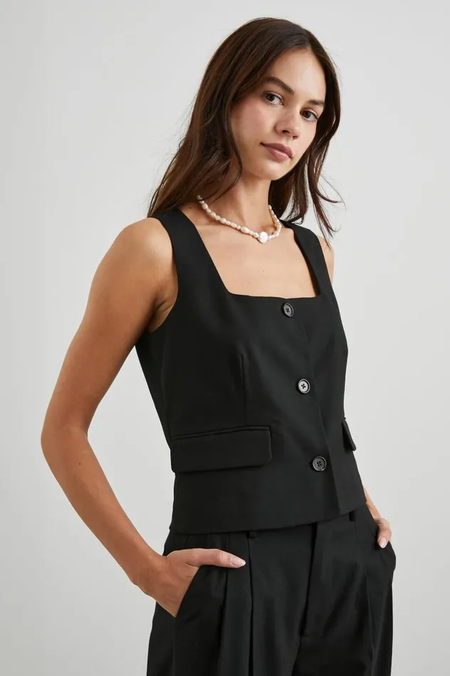 Rails Tops Women GUILIA VEST Black Twill