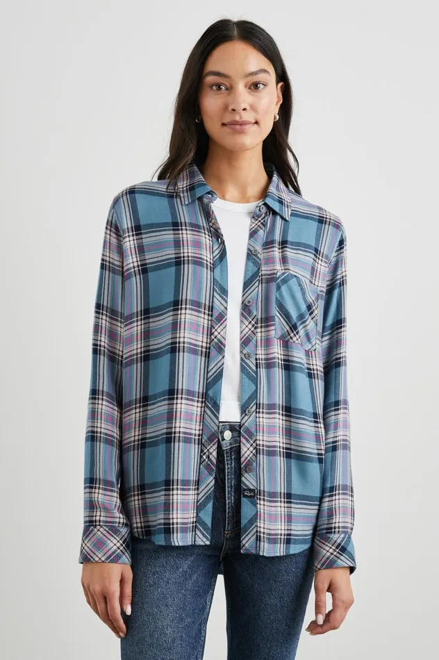 Rails Tops Women HUNTER SHIRT Blue Jasper Blush