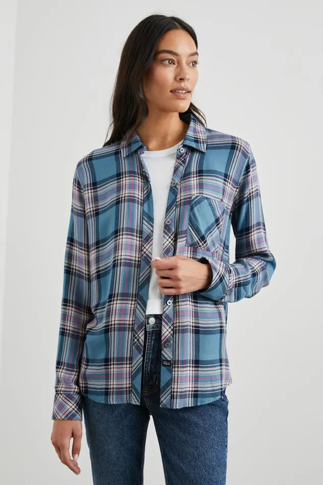 Rails Tops Women HUNTER SHIRT Blue Jasper Blush