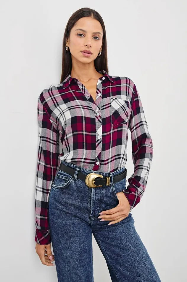 Rails Tops Women HUNTER SHIRT Lychee Navy White