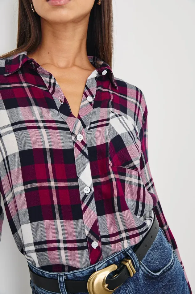 Rails Tops Women HUNTER SHIRT Lychee Navy White